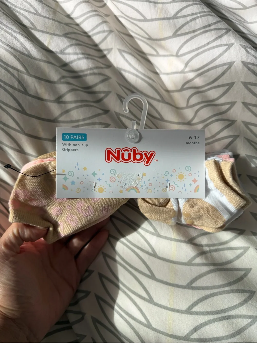 ⭐️🌴🍒Nuby 10-Pack Baby Socks - Pink & Tan